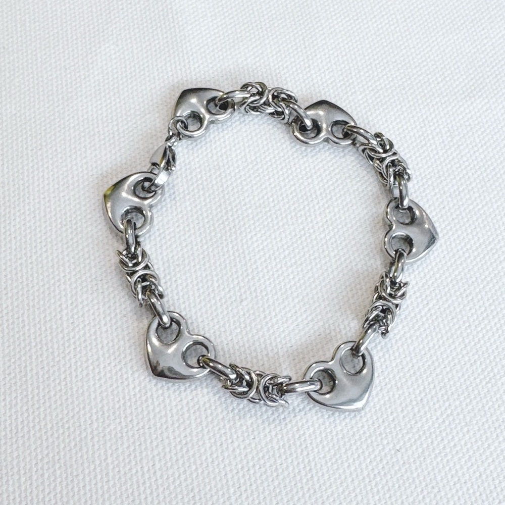 Stainless steel heart chain bracelet